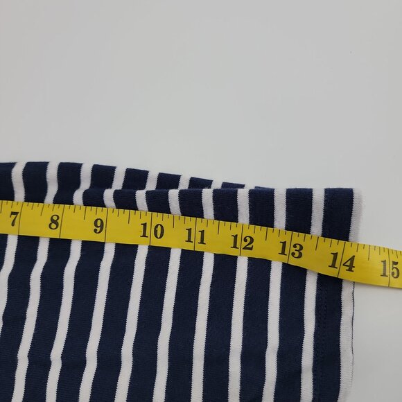Vineyard Vines Navy & White Striped Nautical Button Shoulder Top – Size M - Picture 7 of 8